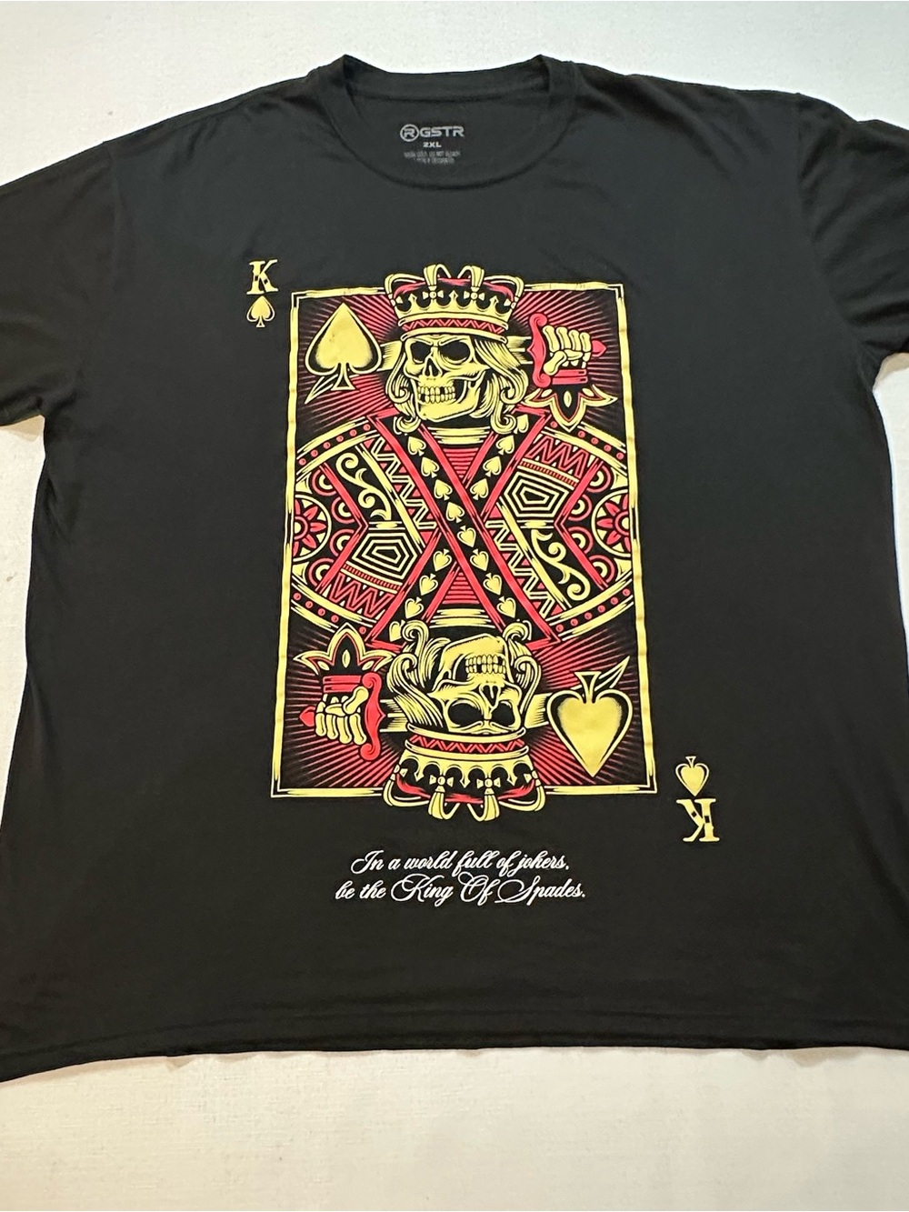 RGSTR King of Spades Skull Graphic Tee Black 2XL
